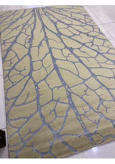 Saray Halı Vizyon 11145 Rs 150X230 Krem Gri Simli Ağaç Model 4 M2