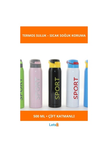Çift Katmanlı Paslanmaz Çelik Termos Suluk 500 Ml Sızdırmaz Çok Renkli