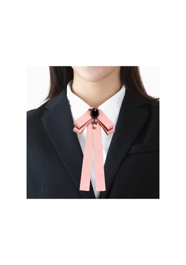 Homyl Şerit Papyon Broş Boyun Kravat Kokteyller Parti Mezuniyet Pembe