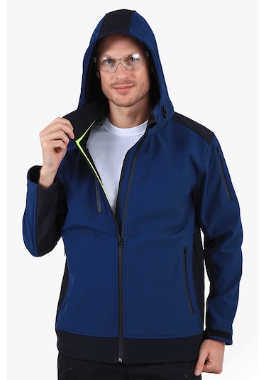 Dalgıç Kapüşonlu Softshell Mont İndigo-lacivert