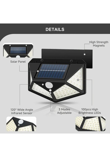 Trendooze 2 Adet Manyetik Hareketli Solar Led Karavan Işık Su Geçirmez Dış Mekan Aydınlatma Gaojunshop01 Model