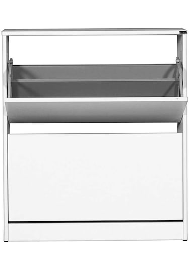 Flat Duo 2 Katlı Geniş Ayakkabılık Dolabı - Beyaz