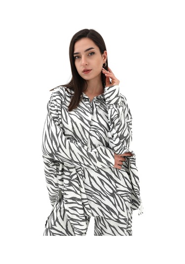 Zebra Desenli Alt Üst İkili Takım - Siyah-siyah Siyah