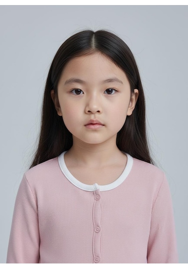 Kız Çocuk Fitilli %100 Pamuklu Düğmeli Hırka Gül Kurusu