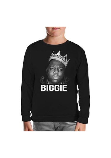 Biggie Siyah Çocuk Sweatshirt Siyah