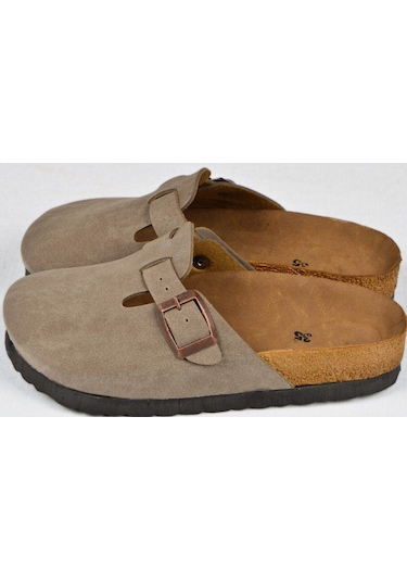 Mantar Tabanlı Çocuk Unisex Boston Birkens Günlük Sabo 59463 Günlük Terlik Vizon