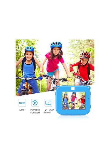 Jeemson Çocuklar İçin Mavi Su Geçirmez Spor Kamera - 30 Metre Su Geçirmezlik, 1080p Hd Video, 12mp Fotoğraf, Dahili Li-poly Batarya, 2.0" Lcd Ekran Mavi