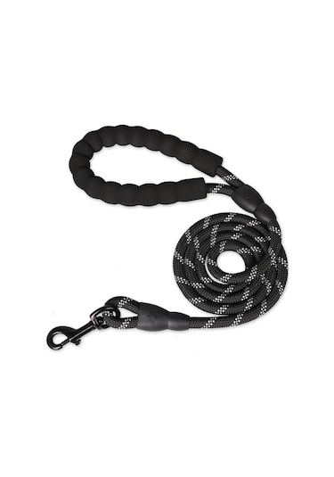 Reflektörlü Köpek Tasması Siyah 130 CM