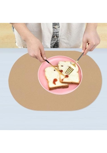 Masa Placemat Kaymaz Isıya Dayanıklı Su Geçirmez Mutfak Yemek Placemat Sahte Deri Bardak Altlığı Ev Tedarik Mavi