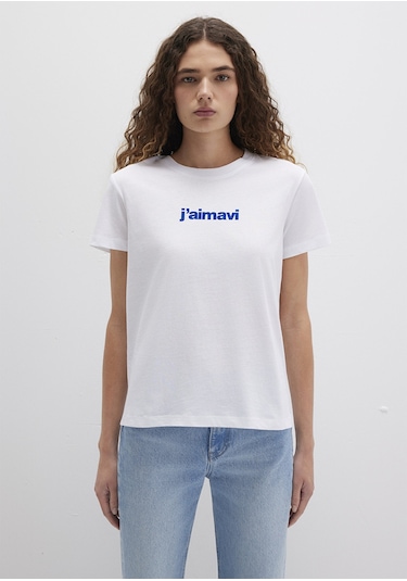 Mavi - Mavi Baskılı Beyaz Tişört 1612242-620 Beyaz