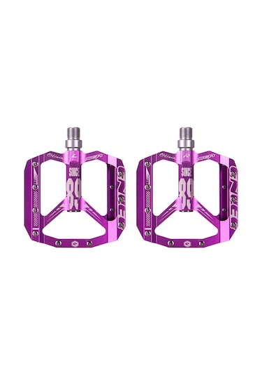 Teltree Hafif Alüminyum Bisiklet Pedalları - Kaymaz Tabanlı, Rahat Ve Dayanıklı Mor