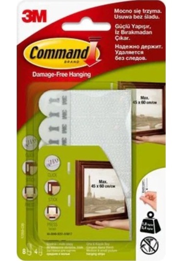 3M Command 17202 Küçük Boy Resim Asma Şerit Cırt Bantları