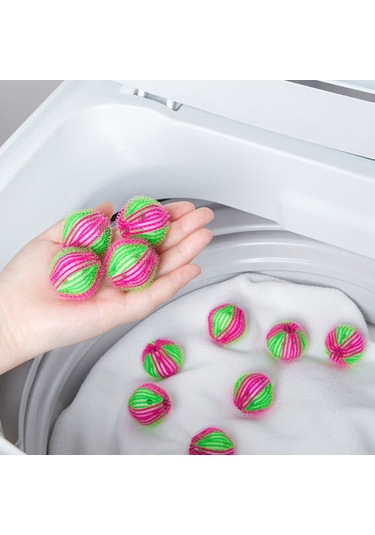 Yunboo 6 Adet Yeşil 3.5cm Abs Pratik Çamaşır Masası Topları - Saç Ve Telliği Temizler, Çamaşırları Çabuk Kurutur, Çıplaklıkları Azaltır Beyaz - Yeşil