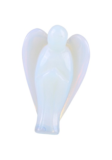 Vkemall 3.8 Cm Saf Opal Melek Heykeli - Enerji Dengeleme, Stres Azaltma Ve Ev Dekorasyonu