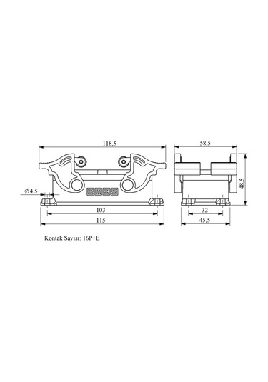 Emas Ebm16pm44 Metal 16 Kontak Makine Tipi Priz