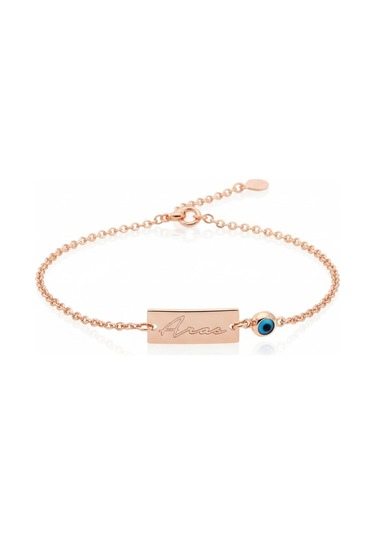 Nazarlı Gümüş İsim Bileklik - Rose Rose