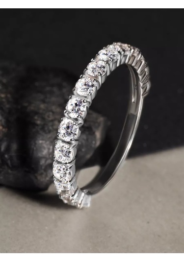 Marıola 2,5 Mm Sirkon Zeminli Ve 925 Ayar Gümüş Yüzük Alyans 183831580 Gri