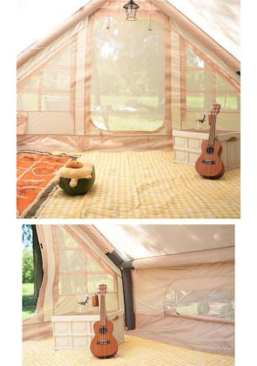 Şişme Kamp Çadırı 6-10 Kişilik Çadır Bej