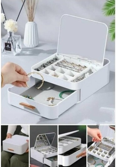 House By House Organizer Aynalı Takı Ur-3438 5836 Beyaz
