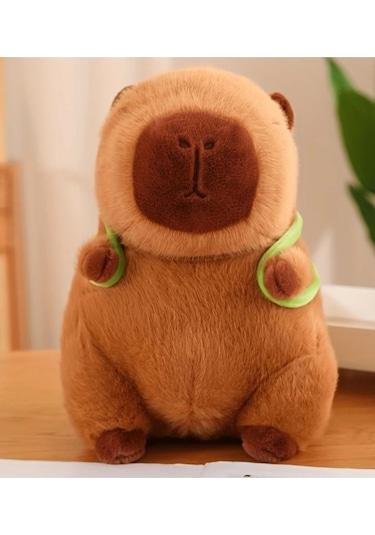 Sevimli Kapibara Sırt Çantalı İthal Oyuncak Peluş 33 Cm Çok Renkli