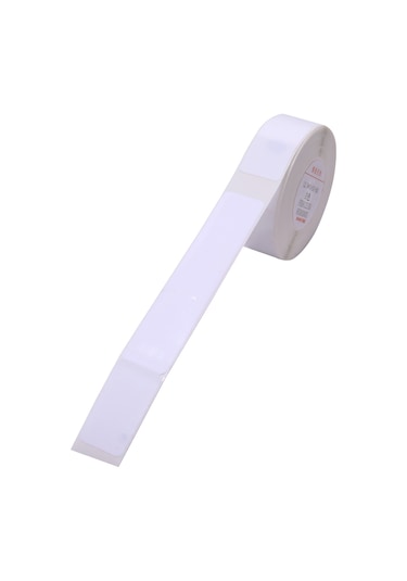 Aubyhe B18 Etiket Makinesi İçin Pet Malzeme 12.5x109mm Beyaz Termal Transfer Etiket Kağıdı 60 Adet 1 Rulo