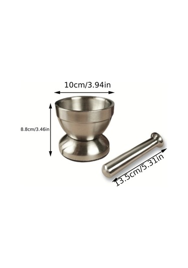 Willowhaven Silvery Paslanmaz Çelik Havan Seti Dayanıklı Mutfak Toz Öğütücü