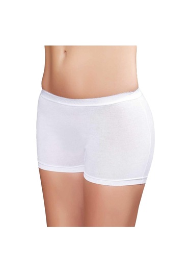6 Adet Şahinler Bayan Likralı Boxer Şort B3022 Beyaz