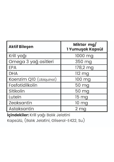 Walker's Vitamins Krill Oil Omega 3 Sitikolin Lutein Q10 İçeren Vitamin