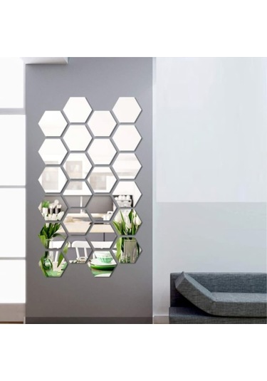 Altıgen Dekoratif Duvar Aynası 12 Parça