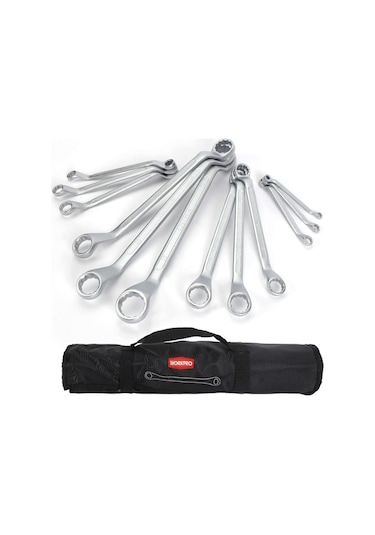 Workpro Wp202510 6-32mm 12 Parça Cr-v Profesyonel İki Ağızlı Yıldız Anahtar Takımı + Bez Taşıma Kılıfı Fr Wp202510