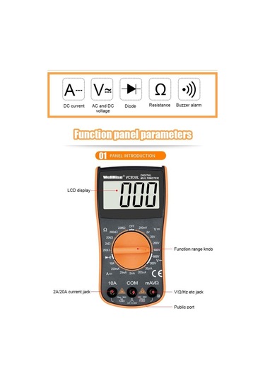 Wellhise VC830L Ölçü Aleti Multimetre Avometre