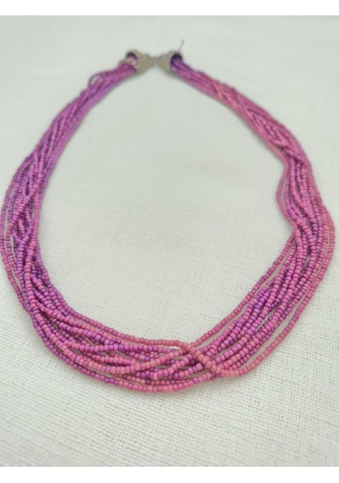 Mor Degradeli Boncuk Kolye