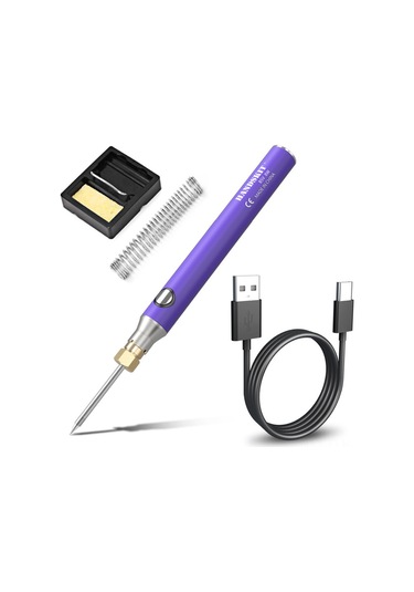 Xindoker 8w 330-400 C Sıcaklık Ayarlanabilir Li-pil Liç Elektrot, Taşınabilir Kablosuz Tamir Aleti, Ev İçi Dıy Lehimleme, Demir Tutucu Ve Uç İle