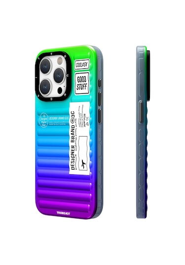 İphone 15 Pro Uyumlu Kılıf Youngkit The Secret Color Serisi Kapak Mor