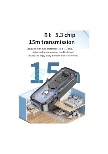 Suofeng Bt5.3 Kablosuz Alıcı Verici - Araç, Tv, Pc İçin 3.5mm Aux Bağlantılı Çift Yönlü Bluetooth Adaptör