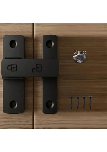 Fosenze 63 Mm Çinko Alaşımlı Yuvarlak Siyah Zımba Yüzey Montajlı Kapı Fişi - C216 Kordonlu, 180 Derece Konumlandırıcı Kilit Vidalı Montaj