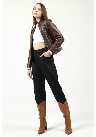 Dericlub Yb-2112 Gerçek Deri Kadın Mont Camel