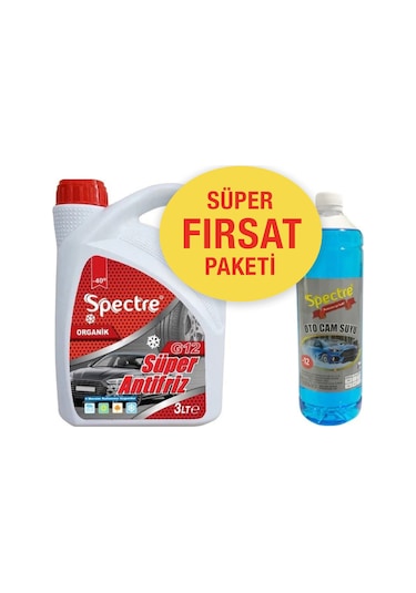 Spectre Süper -40 Antifriz 3 L Kırmızı + -12 Cam Suyu 1 L