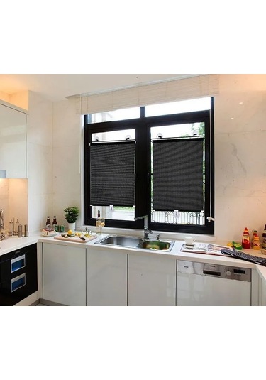 Symbee Siyah Gölge Rulo Perde - 58x125cm, Güneş Koruma Ve Işık Kontrolü, Pencere Gölgelendirici Paneli