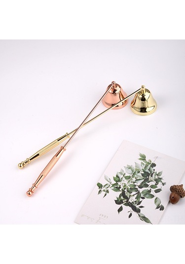 Geeroyoo Yüksek Kaliteli Paslanmaz Çelik Mum Söndürme Seti: Makas, Zil, Kanca Ve Altın Renkli Koruyucu Kapak