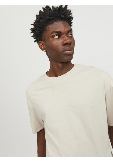 Jack&Jones Jjebradley Geniş Kesim Tişört 12249319 Bej