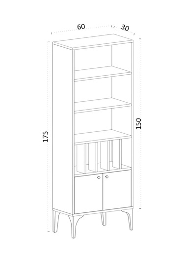 Decormet Pollux Kitaplık Dec0032 Çok Renkli