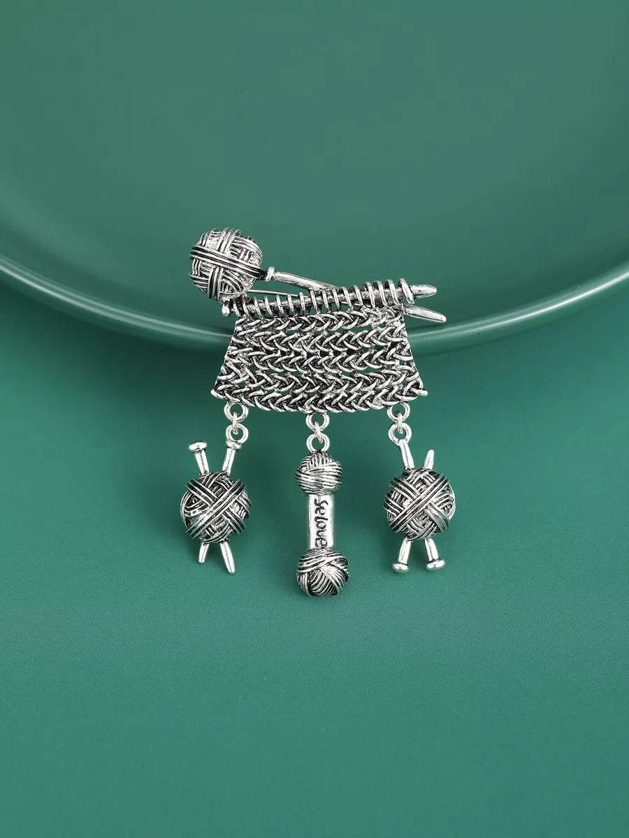 Miss Joy Broş Örme Terzilik Orijinal Sıradışı 11063398 Gri