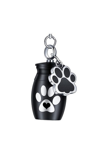 Homyl Alüminyum Alaşım Anahtarlık Pet Urn Değerli Siyah Altın