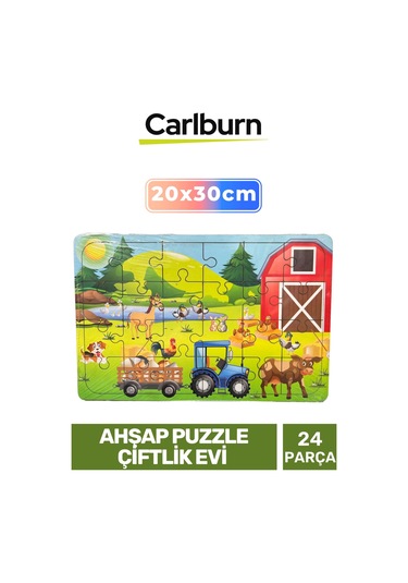 Özel Seri Eğitici Zeka Geliştirici Öğretici El Göz Koordinasyonu Ahşap Puzzle Çiftlik Evi - 24 Parça