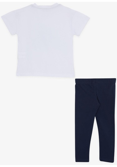 Breeze Kız Çocuk Taytlı Takım Rakam Baskılı 3-7 Yaş, Beyaz-beyaz Beyaz