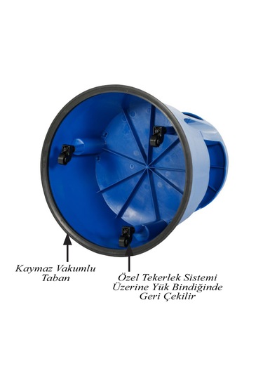 Snapper Mağaza Için Çift Katlı Kaymaz Tekerlekli Tabure Mavi Renk