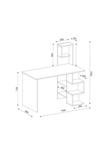 Twist Çalışma Masası - Ceviz / Beyaz Ceviz / Beyaz Beyaz - Ceviz