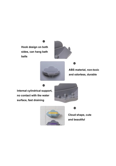 Bulut Şeklindeki Sabun Kutusu Drenajsız Duvara Monte Sevimli Sabunluk Pembe