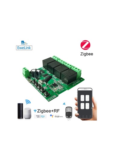Teltree 4 Yollu Zigbee Akıllı Anahtar Modülü - Tuya/ewelink Uyumlu, Akıllı Telefon Kontrolü, Zamanlama Ve Ses Komutu Desteği Dc5v/7-24v 1-gang